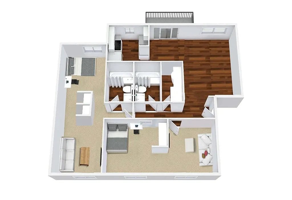 Floor plan 2BR/2BA - Suite