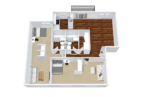 Floor plan 2BR/2BA - Suite