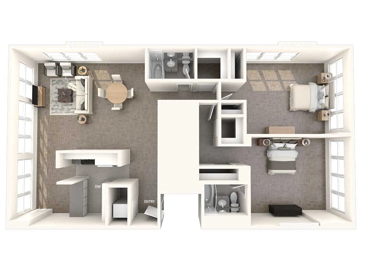 Floor plan A15-700SF-2B-Classic
