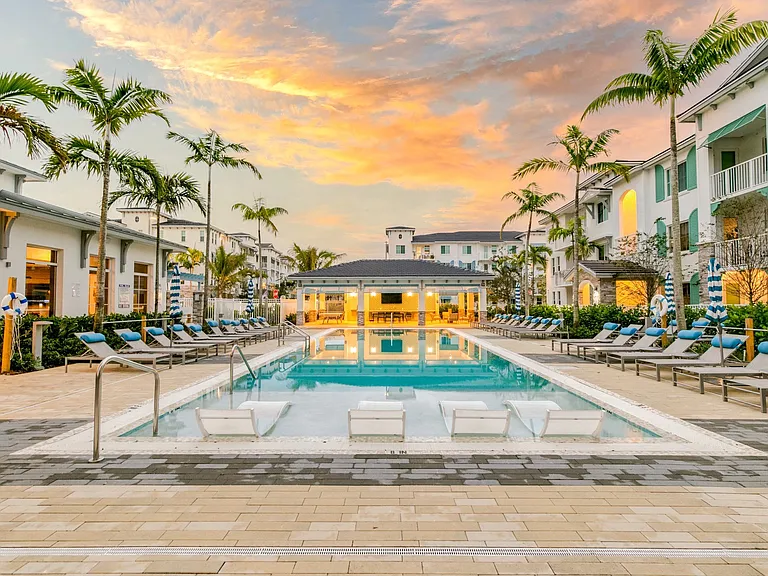Our salt water pool features a tanning ledge and poolside pavilion.