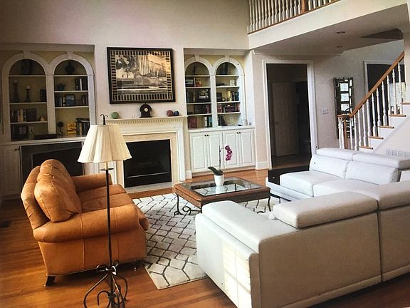 Two story family room.