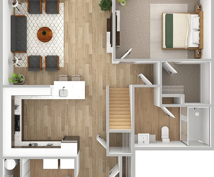 1 Bedroom | 1 Bath | 780 SF | 2nd Floor Apartment 1 Bedroom | 1 Bath | 780 SF | 2nd Floor Apartment