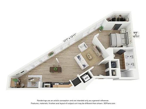 Floor plan 1X1 D