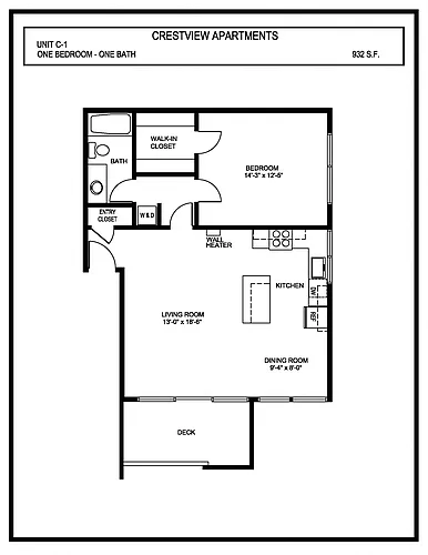 Floor plan Plan C1:Washer and Dryer
