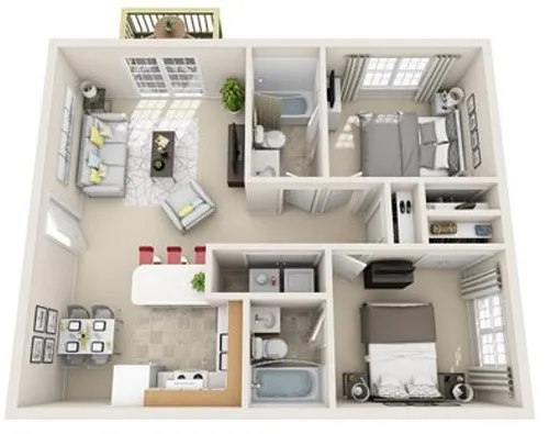 Floor plan Renovated Juniper West Ave