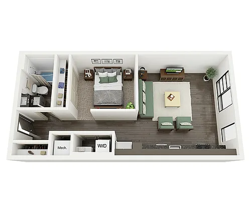 Floor plan 1B1BC - The Cornell