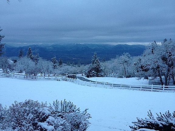 Front porch view in winter