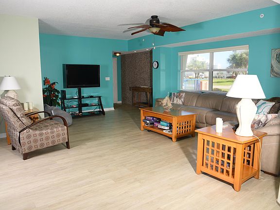 Living room with view towards the front door