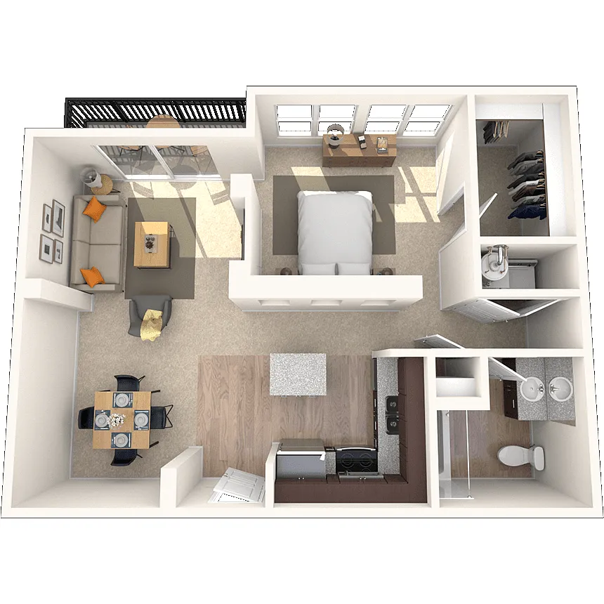 Floor plan Studio 0x1 696-782 SF