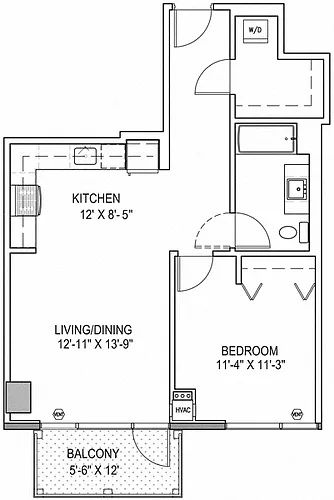 Floor plan One Bedroom a3
