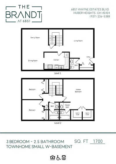 Floor plan 3 Bedroom 2.5 Bathroom