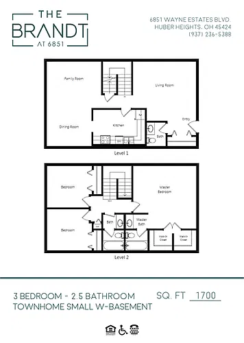 Floor plan 3 Bedroom 2.5 Bathroom