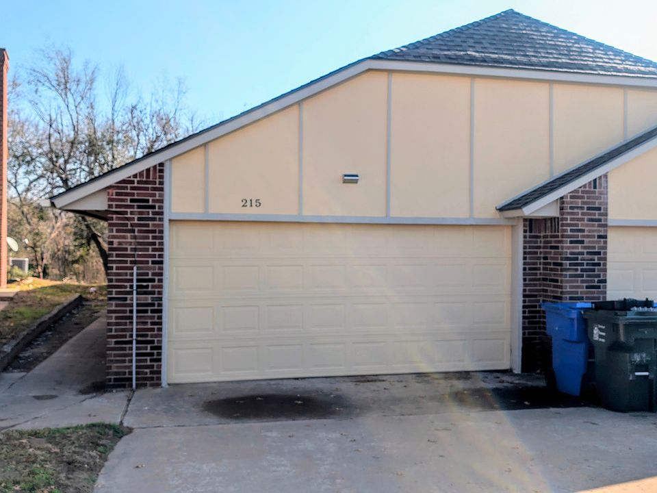 Outside street view of garage