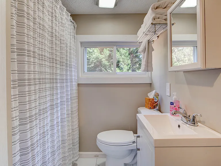 Bathroom has tub and shower!