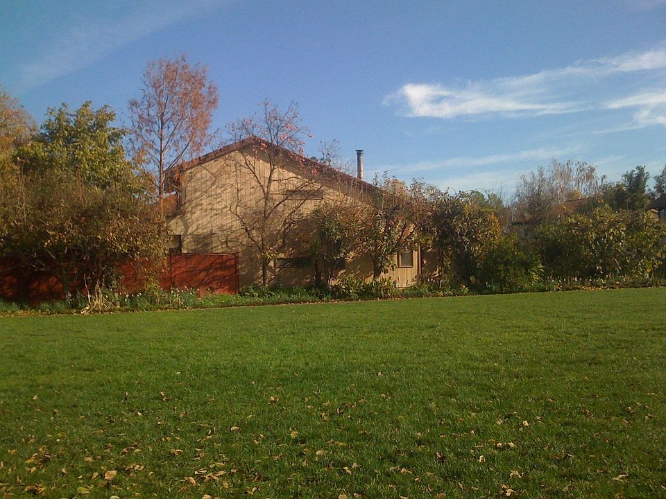 View across community lawn