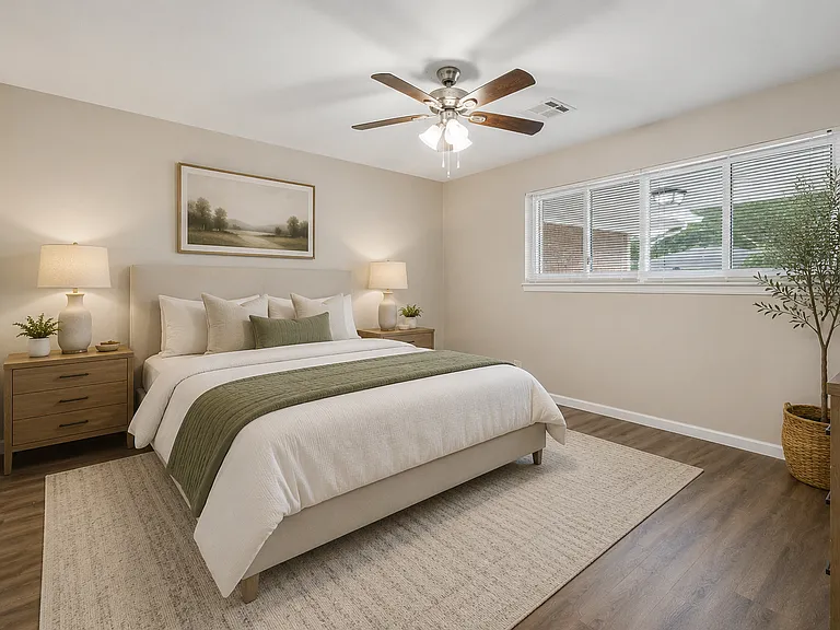 Bedroom 1 staged