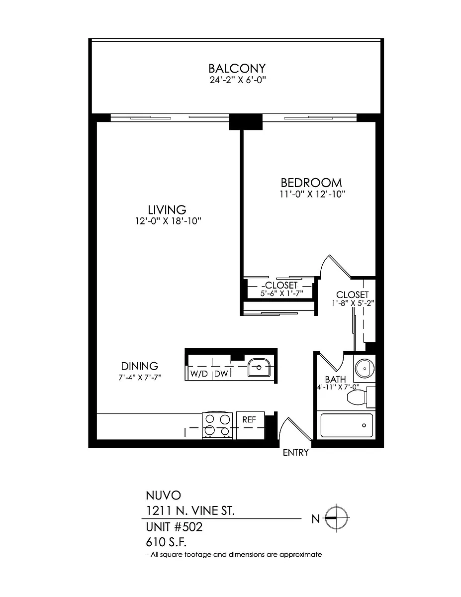 Floor plan 1 Bed 1 Bath