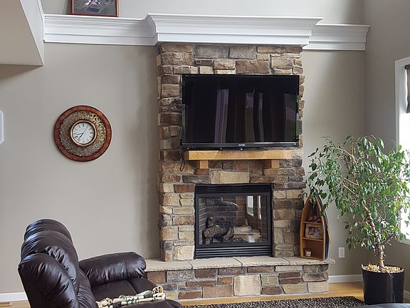 living room with fireplace 
