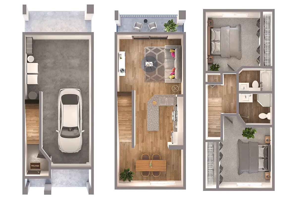 Floor plan B3R Townhome