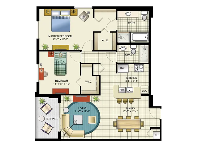 Floor plan Versailles, Model E