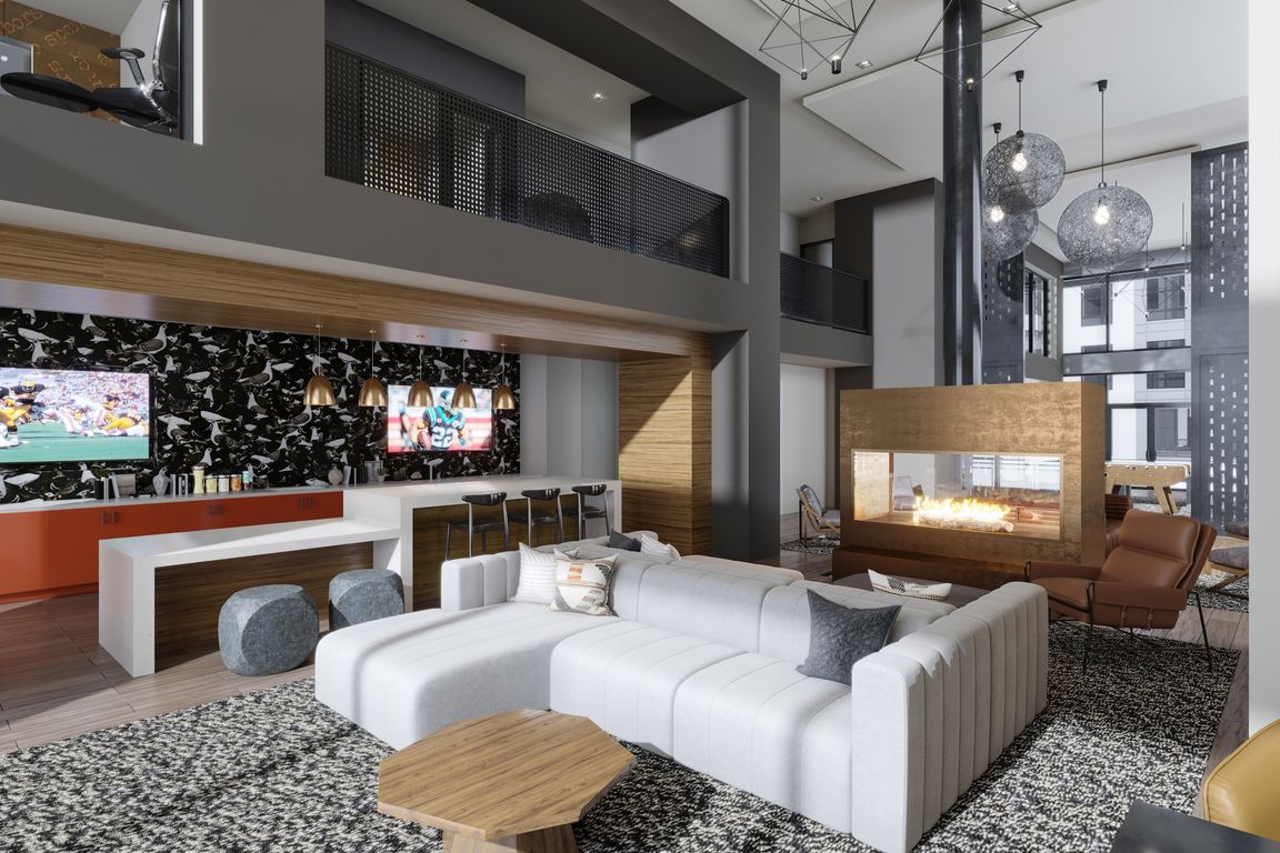 Entertain guests in the expansive 4th floor clubroom with gathering space and demonstration kitchen.