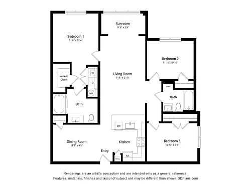 Floor plan C1S - Sunroom