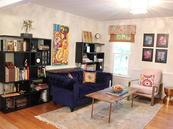 Living room open to dining