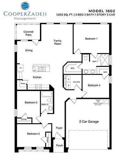 Floor plan 4 Bedrooms and 2 bathrooms