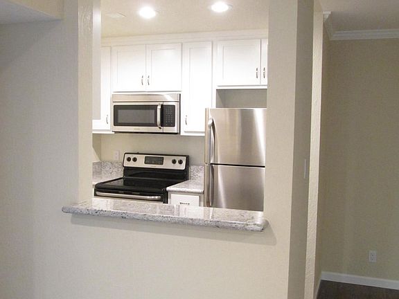 Looking into the kitchen from the living room