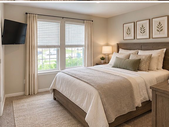 Front bedroom, virtually staged