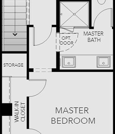 Plan of room and private bathroom.