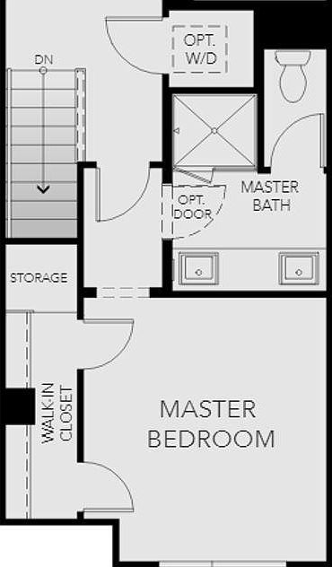 Plan of room and private bathroom.