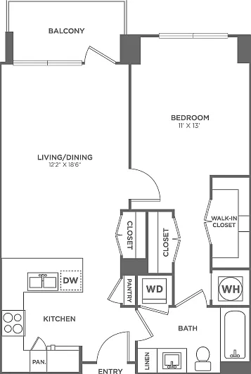 One Bedroom One Bath (747 SF) One Bedroom One Bath (747 SF)