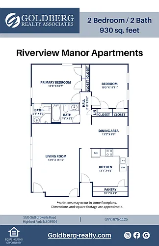 Floor plan Two Bedroom-Two Bath