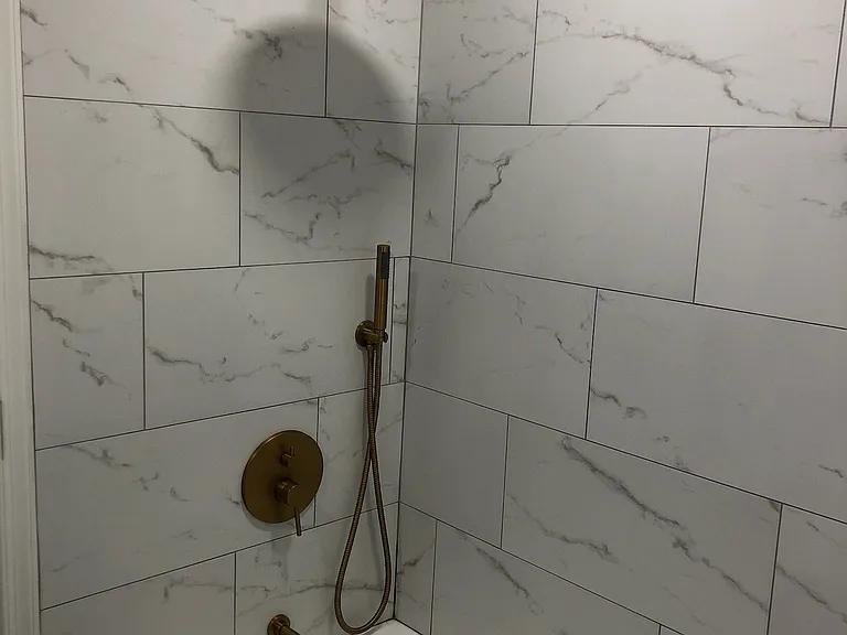 Jack and Jill bathroom bathtub and shower