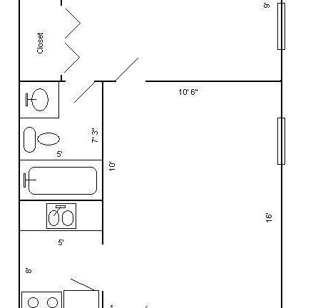 1 bedroom 1st & 3rd floor