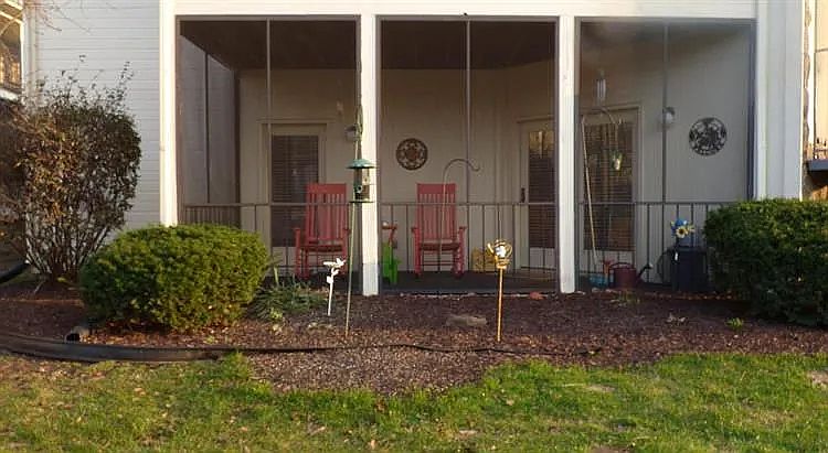 Screened-in, covered porch