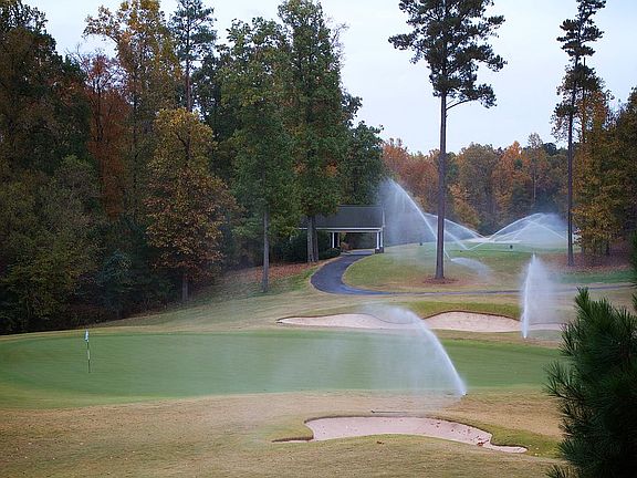 Watering the golf course