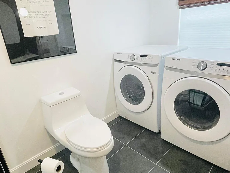 In laundry bathroom