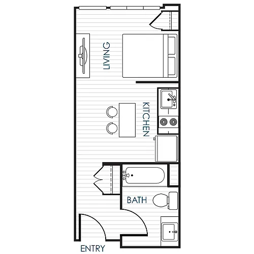 Floor plan Studio Furnished Unit