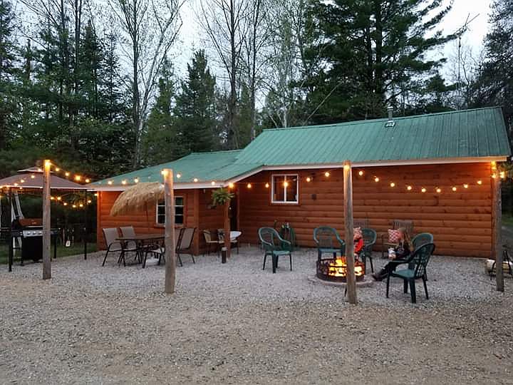 Fire and patio area.