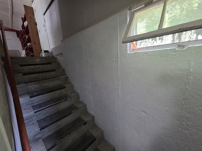stairs from the basement to the garage