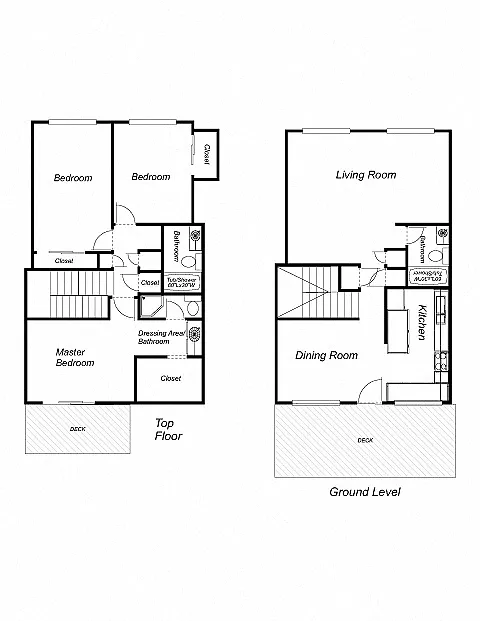 Floor plan La Mar 3-Bedrooms, 2-Bathrooms