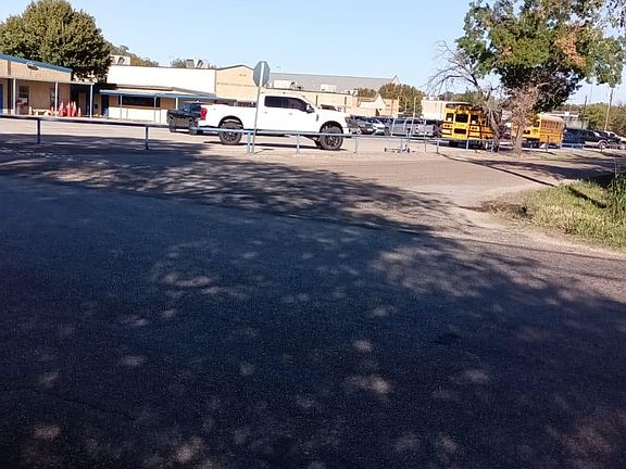 View of Bosqueville School from Duplex (across Rock Creek Road)