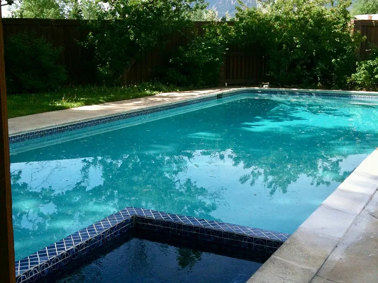 Seasonal pool / hot tub with Mountain View.