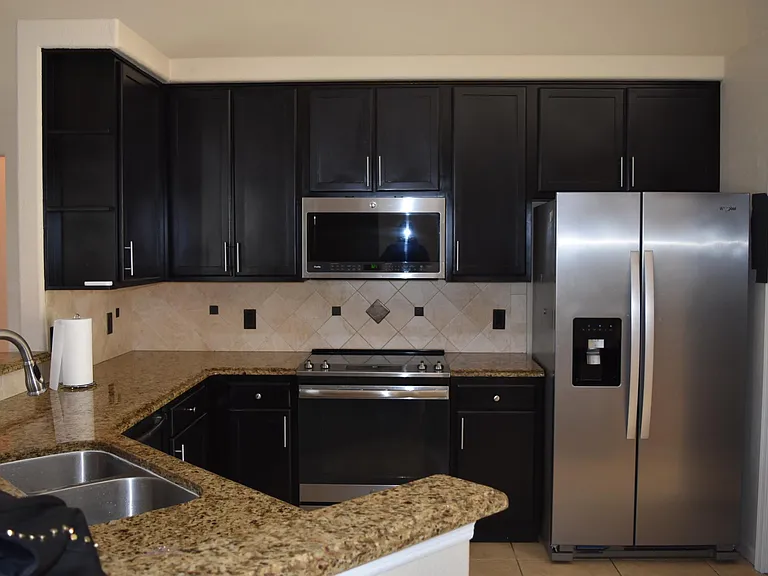 Kitchen with all Stainless steel appliances