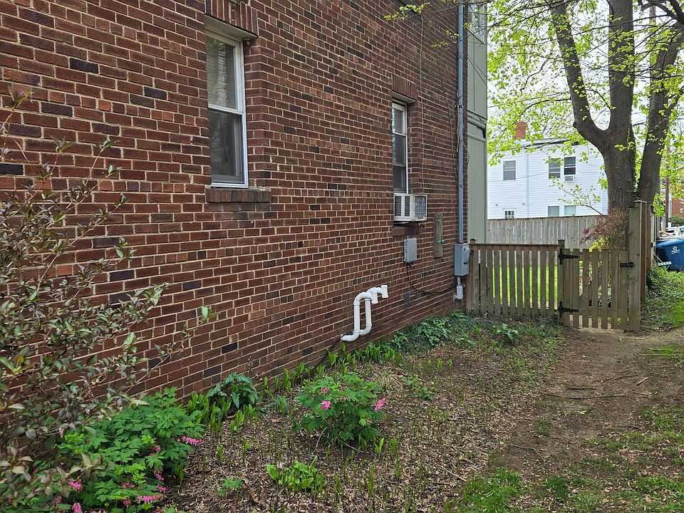 Side of building leading to gate to backyard