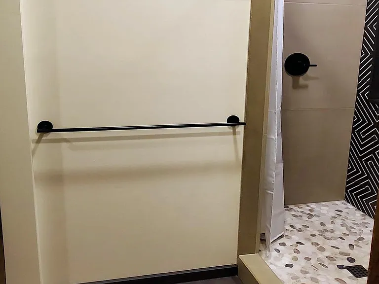 Bathroom has radiant heated floor.
Dual shower heads w/ independent controls