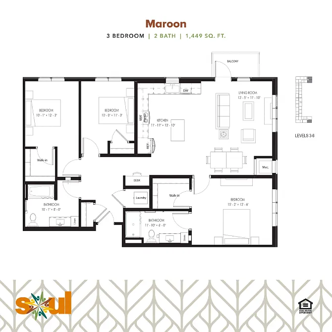 Floor plan Maroon