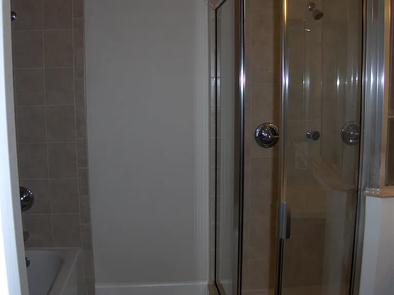 master bathroom with separate bathtub